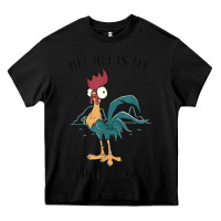 Black Moana Hei Hei Is My Spirit Animal Portrait Heavy Core Tee - PixelWave