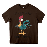 Chocolate Brown Moana Hei Hei Is My Spirit Animal Portrait Heavy Core Tee - PixelWave