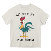 Cream Moana Hei Hei Is My Spirit Animal Portrait Heavy Core Tee - PixelWave
