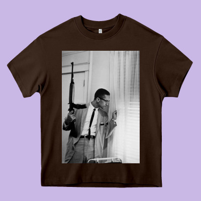 Malcolm X Heavy Core Tee Designed By Craftify