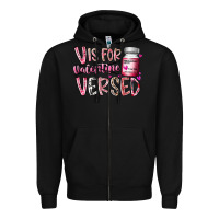 Black v is for valentine versed Zipper Hoodie - RacoonDesign