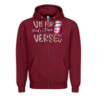 Burgundy v is for valentine versed Zipper Hoodie - RacoonDesign