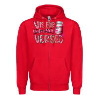 Red v is for valentine versed Zipper Hoodie - RacoonDesign
