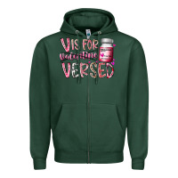 Sports Green v is for valentine versed Zipper Hoodie - RacoonDesign