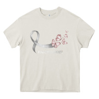 Cream pretty white ribbon support lung cancer awareness t shirt Heavy Core Tee - Craftify
