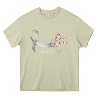 Mossy pretty white ribbon support lung cancer awareness t shirt Heavy Core Tee - Craftify