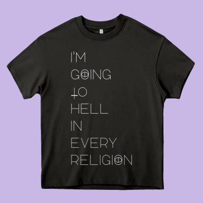 I'm  Going To  Hell In  Every  Religion Heavy Core Tee Designed By Craftify