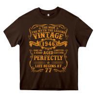 Chocolate Brown vintage 1946 the man myth legend 77 year old birthday gifts Heavy Core Tee - trangStudio