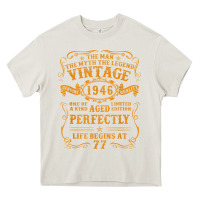 Vintage 1946 The Man Myth Legend 77 Year Old Birthday Gifts Heavy Core Tee | Teevron