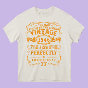 Vintage 1946 The Man Myth Legend 77 Year Old Birthday Gifts Heavy Core Tee Designed By Trangstudio