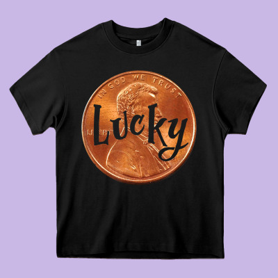 Cute Good Luck Gift - Lucky Penny Heavy Core Tee Designed By Craftify