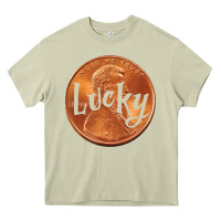 Mossy Cute Good Luck Gift - Lucky Penny Heavy Core Tee - Craftify