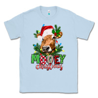 Dusty Blue Mooey Christmas Classic Tee - texasbilliewilder