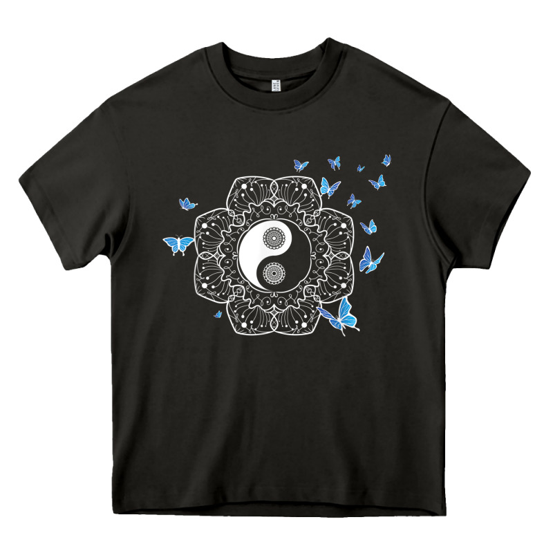 Yin Yang With Butterflies Ancient Chinese Yin Yang Heavy Core Tee by Craftify | Teevron