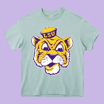Vintage Louisiana State Tiger Mascot Heavy Core Tee Designed By Craftify
