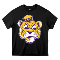 Black Vintage Louisiana State Tiger Mascot Heavy Core Tee - Craftify