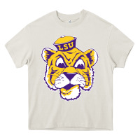 Cream Vintage Louisiana State Tiger Mascot Heavy Core Tee - Craftify