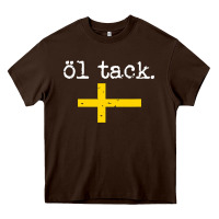 Chocolate Brown Swedish Beer Please Ol Tack Heavy Core Tee - Craftify
