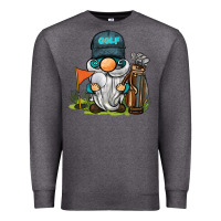 Charcoal Heather golf gnome Premium Sweatshirt - BarkalooDesign
