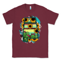 Burgundy Alabama Map Sunflower Cactus Serape Classic Tee - RanaPortraitStore