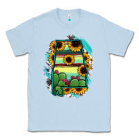 Dusty Blue Alabama Map Sunflower Cactus Serape Classic Tee - RanaPortraitStore