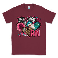 Burgundy rn registered nurse hearts Classic Tee - Jasminsmagicworld