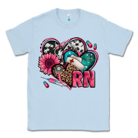 Dusty Blue rn registered nurse hearts Classic Tee - Jasminsmagicworld