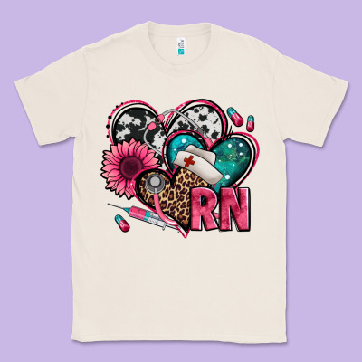 Rn Registered Nurse Hearts Classic Tee Designed By Jasminsmagicworld