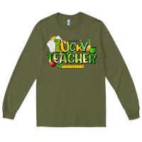 Army Green lucky teacher St. Patrick's Day Long Sleeve Tee - HowdyJamesFarm