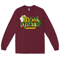 Burgundy lucky teacher St. Patrick's Day Long Sleeve Tee - HowdyJamesFarm
