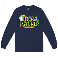 Navy lucky teacher St. Patrick's Day Long Sleeve Tee - HowdyJamesFarm