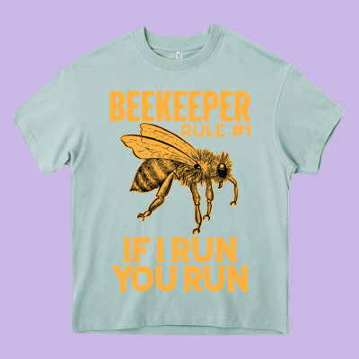 Bee Beekeeper If I Run You Run Bumble Bee Humour 449 Hive Beekeeping Heavy Core Tee Designed By Craftify