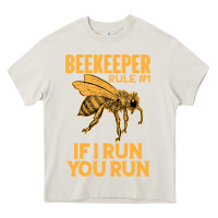 Cream bee beekeeper if i run you run bumble bee humour 449 hive beekeeping Heavy Core Tee - Craftify