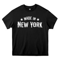 Black Made In New York NY City NYC New Yorker My Home State Pride Premium T- Heavy Core Tee - Craftify