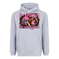 Heather Grey in october we wear pink with football Heavyweight Hoodie - BarkalooDesign