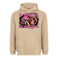 Mushroom in october we wear pink with football Heavyweight Hoodie - BarkalooDesign