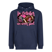 Navy in october we wear pink with football Heavyweight Hoodie - BarkalooDesign