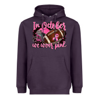 Plum in october we wear pink with football Heavyweight Hoodie - BarkalooDesign