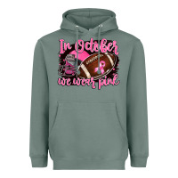 Sage in october we wear pink with football Heavyweight Hoodie - BarkalooDesign
