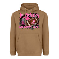 Toasted Coconut in october we wear pink with football Heavyweight Hoodie - BarkalooDesign