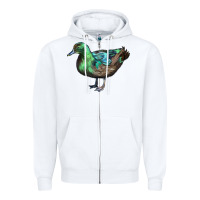 White Cayuga Duck Zipper Hoodie - LillyAllenDesigns