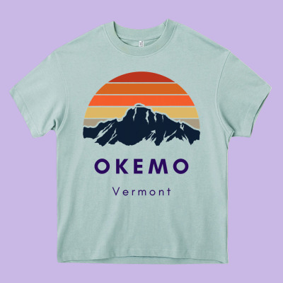 Okemo Vermont Skiing Snowboarding Hikers Gifts For Vt Travel Heavy Core Tee Designed By Inspiradesign
