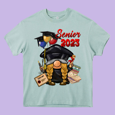 Senior 2023 Gnome Heavy Core Tee Designed By Barkaloodesign
