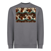 Storm Longhorn Cow Pattern Heavyweight Sweatshirt - CowhideDigitalArt