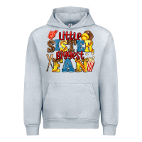 Heather Grey little sister biggest fan softball Urban Hoodie - AdoDesignShop