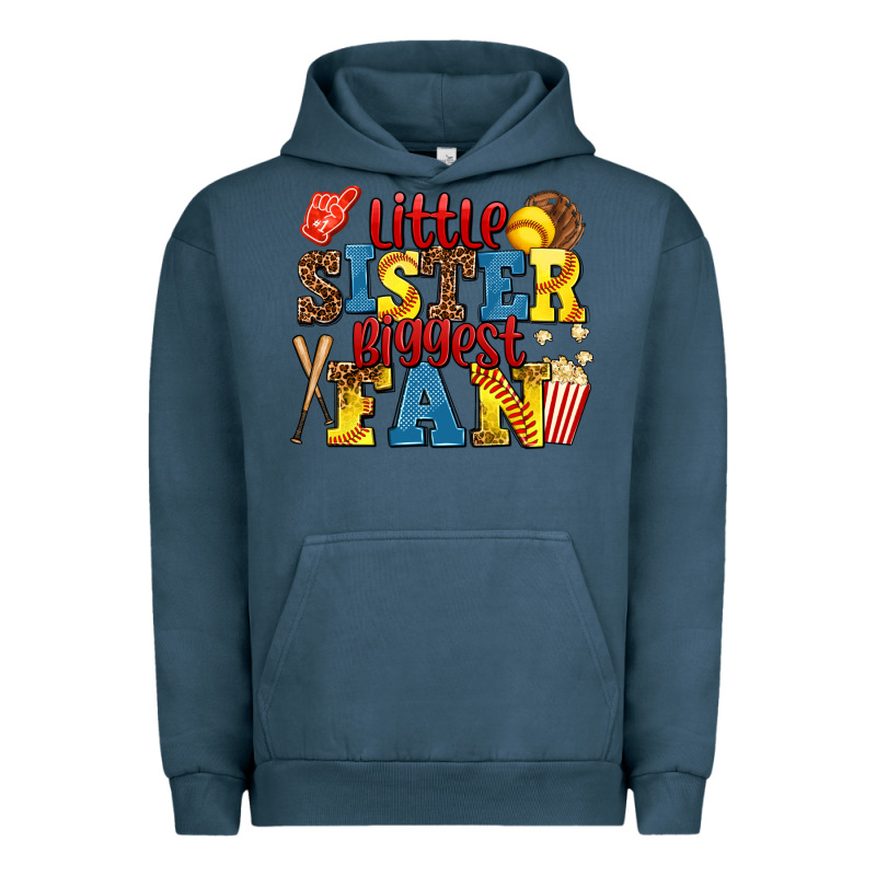 Little Sister Biggest Fan Softball Urban Hoodie by AdoDesignShop | Teevron