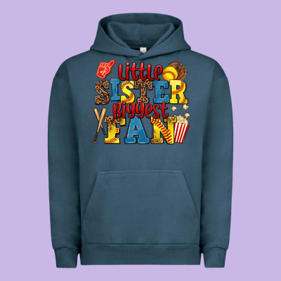 Little Sister Biggest Fan Softball Urban Hoodie Designed By Adodesignshop