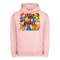 Pigment Salmon little sister biggest fan softball Urban Hoodie - AdoDesignShop