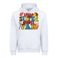 White little sister biggest fan softball Urban Hoodie - AdoDesignShop