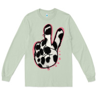 Matcha Black White Dalmatian Peace Sign Long Sleeve Tee - Jasminsmagicworld